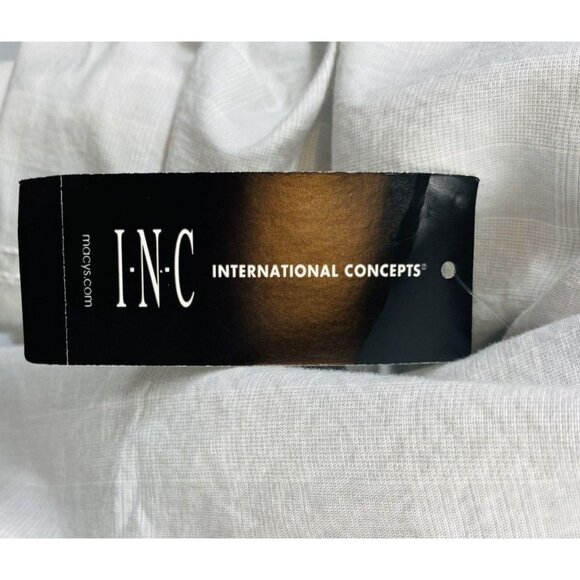 INC International Concept Macys Gray Roll Tab Sleeve Shoulder Tab Shirt Sz L NEW - Picture 11 of 16